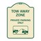 Signmission Tow Away Zone Private Parking W/ Car Towing Heavy-Gauge Aluminum Sign, 24" x 18", TG-1824-22802 A-DES-TG-1824-22802 - alternate 1